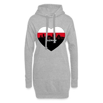 Poznan Pologne Flag Skyline Souvenir de voyage - Sweat-shirt à capuche long Femme - gris chiné - Devant