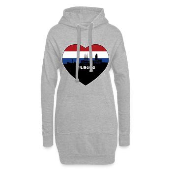 Tilburg Niederlande Flagge Skyline Reise Souvenir - Hoodie-Kleid - Grau meliert - Vorne