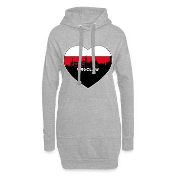 Breslau Polen Flagge Skyline Reise Souvenir - Hoodie-Kleid - Grau meliert - Vorne