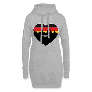 Mayence Allemagne Flag Skyline Souvenir de voyage - Sweat-shirt à capuche long Femme - gris chiné - Devant