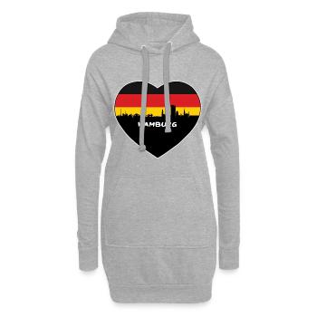 Hamburg Deutschland Flagge Skyline Reise Souvenir - Hoodie-Kleid - Grau meliert - Vorne