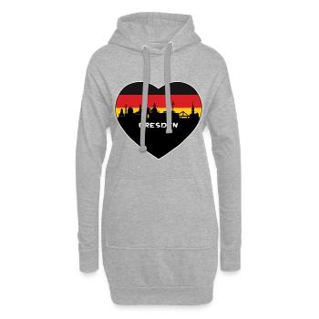 Flaggen-Skyline-Reise-Andenken Dresdens Deutschland - Hoodie-Kleid - Grau meliert - Vorne