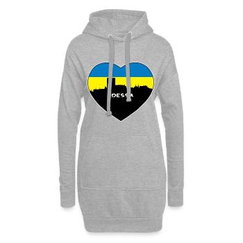 Flaggen-Skyline-Reise-Andenken Odessa-Ukraine - Hoodie-Kleid - Grau meliert - Vorne