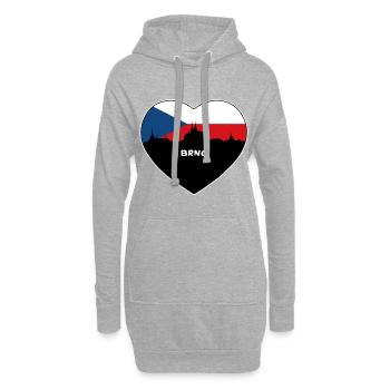 Brünn Tschechien Flagge Skyline Reise Souvenir - Hoodie-Kleid - Grau meliert - Vorne