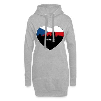 Flaggen-Skyline-Reise-Andenken Prags Tschechien - Hoodie-Kleid - Grau meliert - Vorne