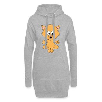 YOGA - PILATES - KATZE - KATER - TIER - Hoodie-Kleid - Grau meliert - Vorne