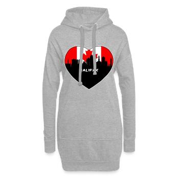 Halifax Canada Drapeau Skyline Souvenir de voyage - Sweat-shirt à capuche long Femme - gris chiné - Devant