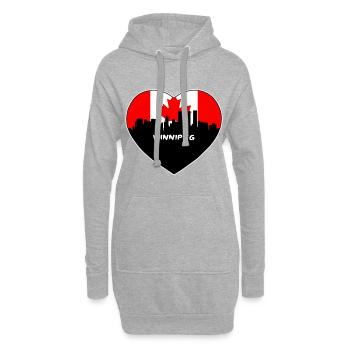 Winnipeg Kanada Flagge Skyline Reise Souvenir - Hoodie-Kleid - Grau meliert - Vorne