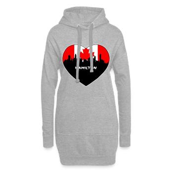 Souvenir de voyage Skyline du drapeau du Canada de Hamilton - Sweat-shirt à capuche long Femme - gris chiné - Devant
