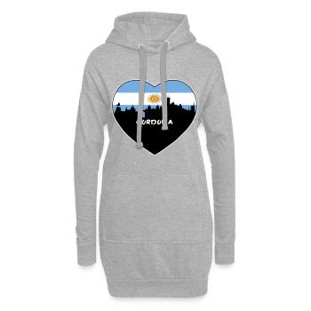 Cordoba Argentine Flag Skyline Souvenir de voyage - Sweat-shirt à capuche long Femme - gris chiné - Devant