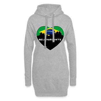 Belo Horizonte Brésil Flag Skyline Souvenir de voyage - Sweat-shirt à capuche long Femme - gris chiné - Devant