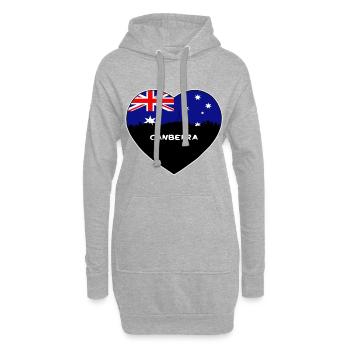 Canberra Australien Flagge Skyline Reise Souvenir - Hoodie-Kleid - Grau meliert - Vorne