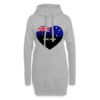 Adelaide Australien Flagge Skyline Reise Souvenir - Hoodie-Kleid - Grau meliert - Vorne
