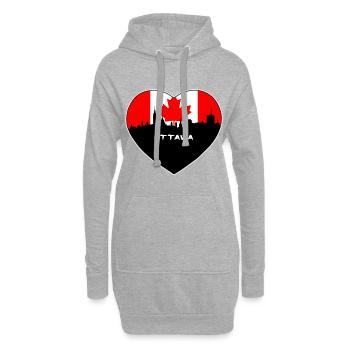 Souvenir de voyage de la ligne d’horizon du drapeau du Canada d’Ottawa - Sweat-shirt à capuche long Femme - gris chiné - Devant