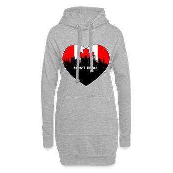 Souvenir de voyage Skyline du drapeau du Canada Montréal - Sweat-shirt à capuche long Femme - gris chiné - Devant