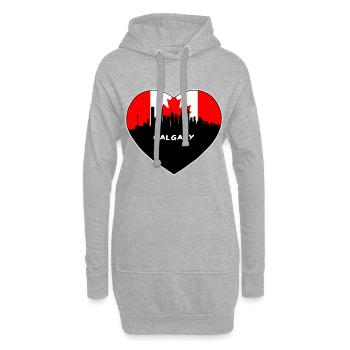 Calgary Canada Flag Skyline Souvenir de voyage - Sweat-shirt à capuche long Femme - gris chiné - Devant
