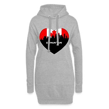 Edmonton Canada Flag Skyline Souvenir de voyage - Sweat-shirt à capuche long Femme - gris chiné - Devant