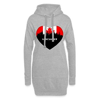 Souvenir de voyage Skyline du drapeau du Canada de Vancouver - Sweat-shirt à capuche long Femme - gris chiné - Devant