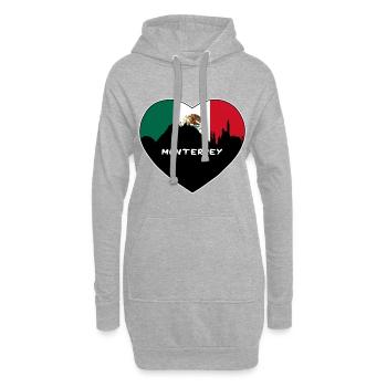 Monterrey Mexiko Flagge Skyline Reise Souvenir - Hoodie-Kleid - Grau meliert - Vorne