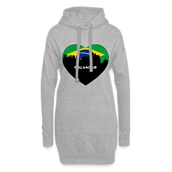 Salvador Brasilien Flagge Skyline Reise Souvenir - Hoodie-Kleid - Grau meliert - Vorne