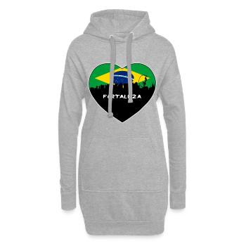 Fortaleza Brasilien Flagge Skyline Reise Souvenir - Hoodie-Kleid - Grau meliert - Vorne