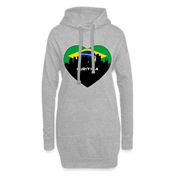 Curitiba Brasilien Flagge Skyline Reise Souvenir - Hoodie-Kleid - Grau meliert - Vorne