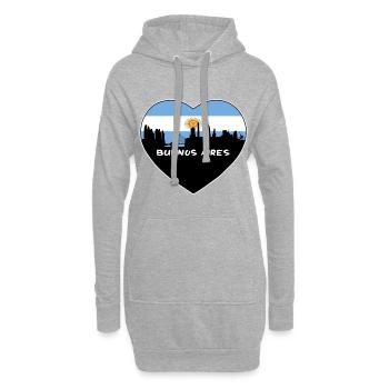 Buenos Aires Argentine Flag Skyline Travel Souveni - Sweat-shirt à capuche long Femme - gris chiné - Devant