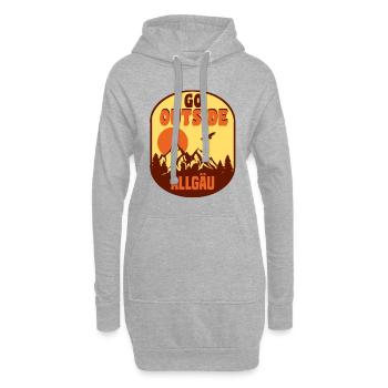berge mit bäumen Allgäu - Hoodie-Kleid - Grau meliert - Vorne