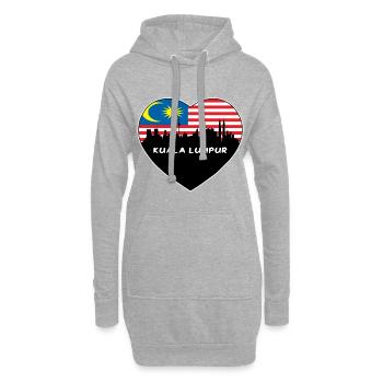 Kuala Lumpur Malaysia Flagge Skyline Reise Souvenir - Hoodie-Kleid - Grau meliert - Vorne