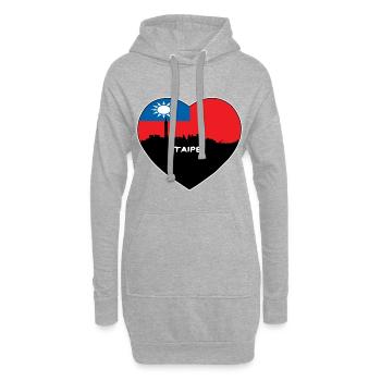 Taipeh Taiwan Flagge Skyline Reise Souvenir - Hoodie-Kleid - Grau meliert - Vorne