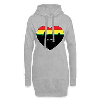 La Paz Bolivia Flag Skyline Souvenir de voyage - Sweat-shirt à capuche long Femme - gris chiné - Devant