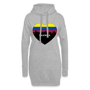 Valence Venezuela Flag Skyline Souvenir de voyage - Sweat-shirt à capuche long Femme - gris chiné - Devant
