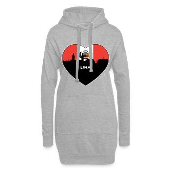 Lima Peru Flagge Skyline Reise Souvenir - Hoodie-Kleid - Grau meliert - Vorne