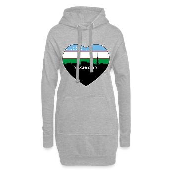 Taschkent Usbekistan Flagge Skyline Reise Souvenir - Hoodie-Kleid - Grau meliert - Vorne