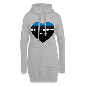 Tallinn Estland Flagge Skyline Reise Souvenir - Hoodie-Kleid - Grau meliert - Vorne