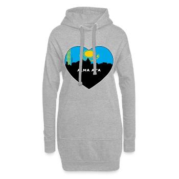 Alma Ata Kasachstan Flagge Skyline Reise Souvenir - Hoodie-Kleid - Grau meliert - Vorne