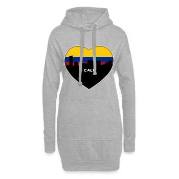 Cali Kolumbien Flagge Skyline Reise Souvenir - Hoodie-Kleid - Grau meliert - Vorne