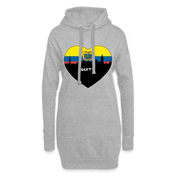 Quito Equador Flagge Skyline Reise Souvenir - Hoodie-Kleid - Grau meliert - Vorne