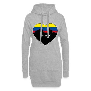 Caracas Venezuela Flag Skyline Souvenir de voyage - Sweat-shirt à capuche long Femme - gris chiné - Devant