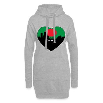 Dhaka Bangladesh Flag Skyline Souvenir de voyage - Sweat-shirt à capuche long Femme - gris chiné - Devant