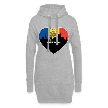 Chisinau Moldawien Flagge Skyline Reise Souvenir - Hoodie-Kleid - Grau meliert - Vorne