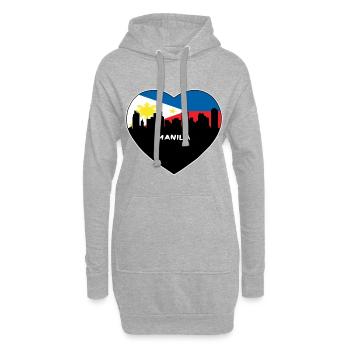 Manille Philippines Flag Skyline Souvenir de voyage - Sweat-shirt à capuche long Femme - gris chiné - Devant