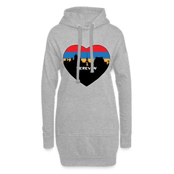 Erevan Arménie Flag Skyline Souvenir de voyage - Sweat-shirt à capuche long Femme - gris chiné - Devant