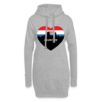 Asuncion Paraguay Flag Skyline Souvenir de voyage - Sweat-shirt à capuche long Femme - gris chiné - Devant