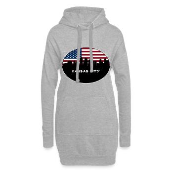 Kansas City Missouri USA Flagge Skyline Reisen Souve - Hoodie-Kleid - Grau meliert - Vorne