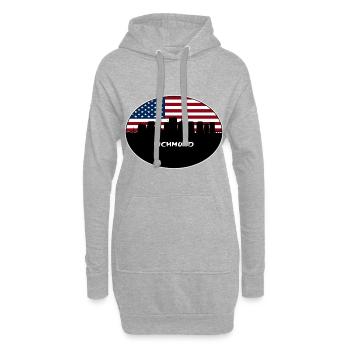 Richmond Virginia USA Flagge Skyline Reise Souvenir - Hoodie-Kleid - Grau meliert - Vorne