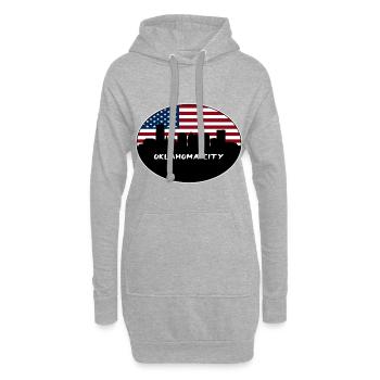 Oklahoma City Oklahoma USA Flagge Skyline Travel Sou - Hoodie-Kleid - Grau meliert - Vorne