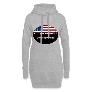 Washington Dc Washington États-Unis Flag Skyline Voyage S - Sweat-shirt à capuche long Femme - gris chiné - Devant