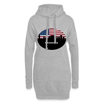 Nashville Tennessee USA Flagge Skyline Reisen Souven - Hoodie-Kleid - Grau meliert - Vorne
