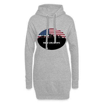 New Orleans Louisiana USA Flagge Skyline Reisen Souv - Hoodie-Kleid - Grau meliert - Vorne